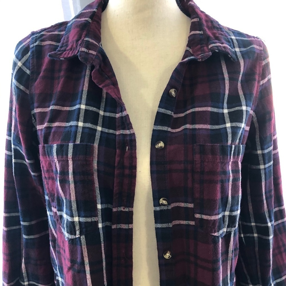 Urban heritage tunic plaid shirt red/blue SZ L